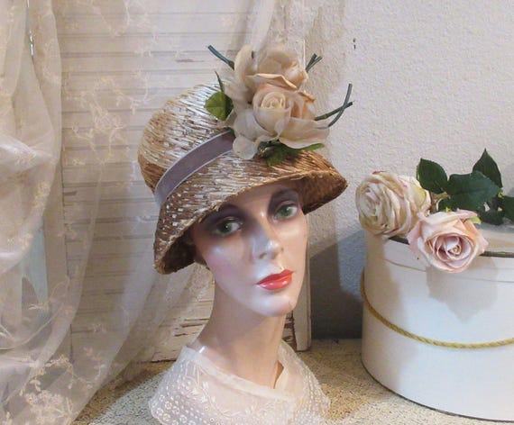 Vintage Hat, Floral Lampshade Hat, c1960 - image 2