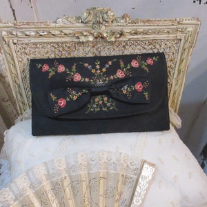 Tambour Embroidered French Evening Clutch, c1920