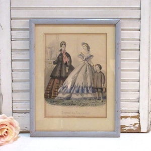 Victorian French Fashion Print, c1850