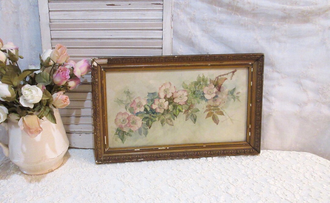 Vintage Floral Watercolor, C1900; Original Art Watercolor - Etsy