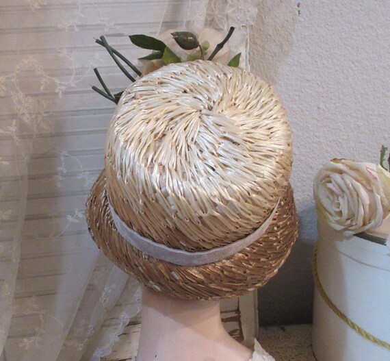 Vintage Hat, Floral Lampshade Hat, c1960 - image 6