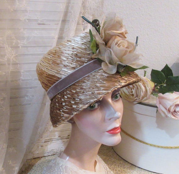 Vintage Hat, Floral Lampshade Hat, c1960 - image 3