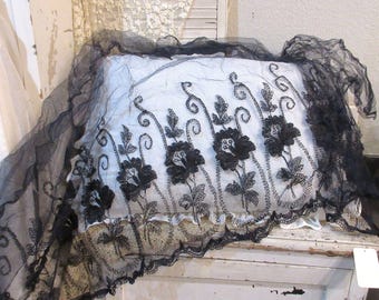 Victorian Embroidered Tulle, c1900