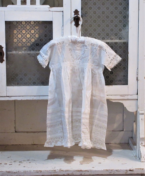 BEAUTIFUL Edwardian Child's Lace Dress, c1916
