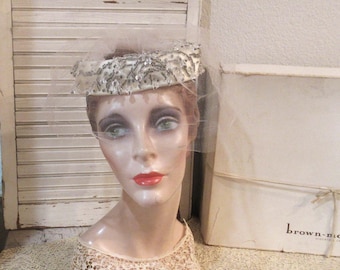 Mid Century Wm Silverman Beaded Pastel Pillbox Hat s-l400.jpg main image 2