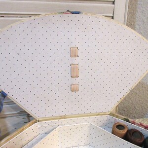 Vintage Fabric Covered Sewing Box, c1930 image 6