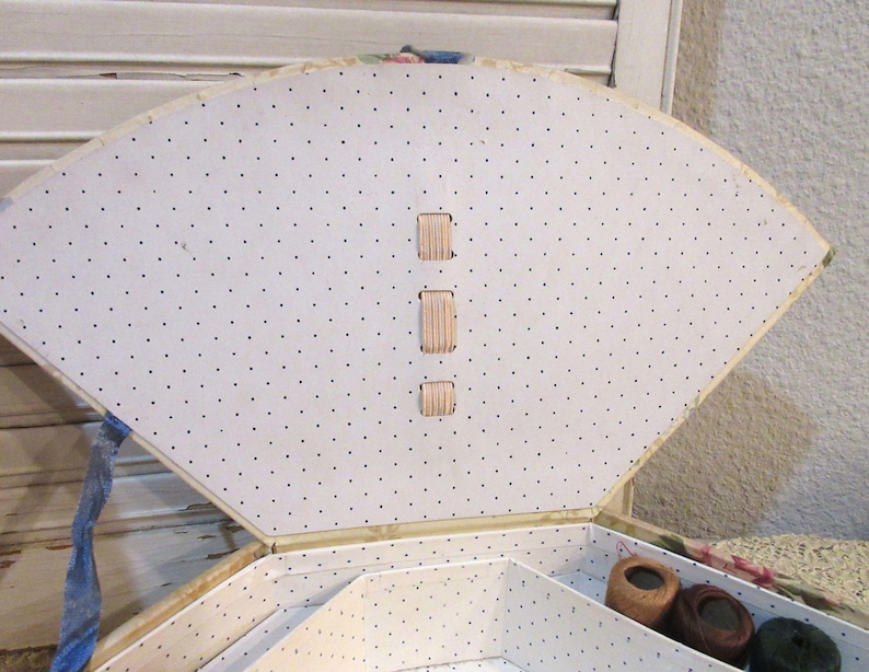 Vintage Fabric Covered Sewing Box, c1930 image 6