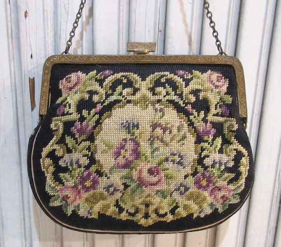 Vintage Petit Point Handbag, c1920s - image 4