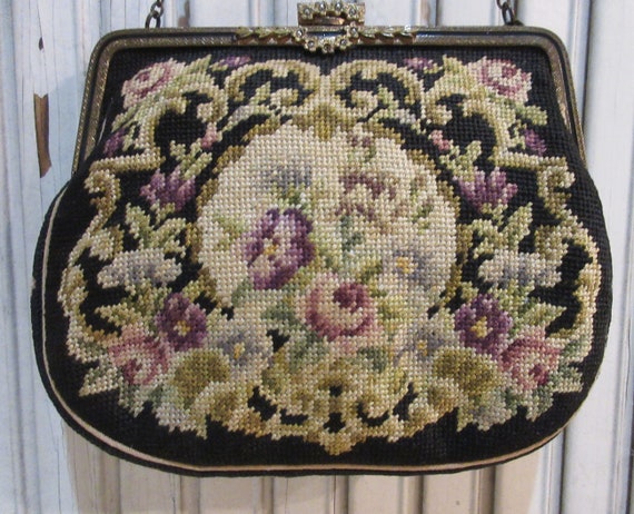 Vintage Petit Point Handbag, c1920s - image 3