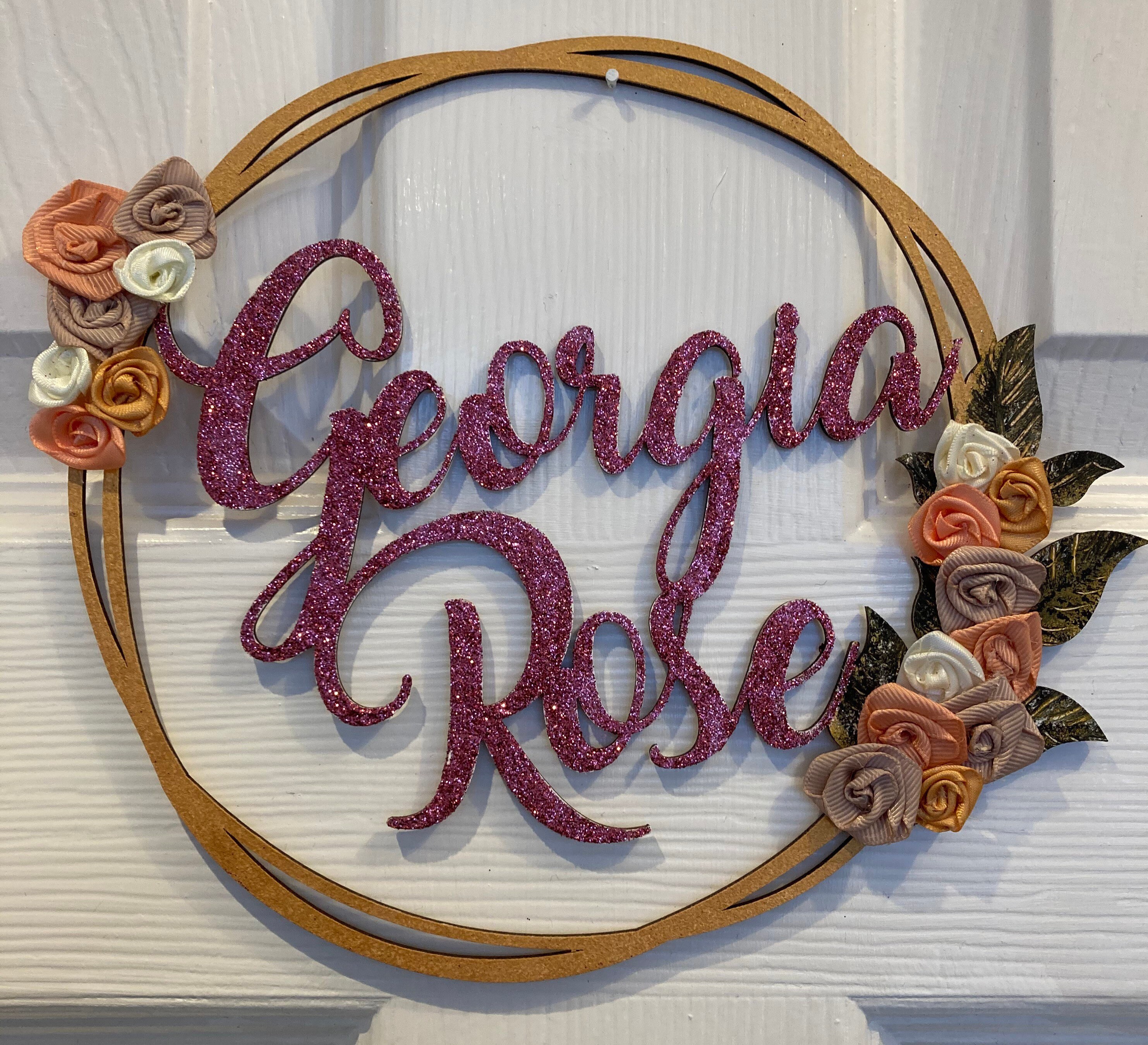 Hand painted Personalised Name Hanging Wall Hoop Etsy