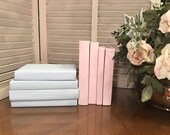 Blue Books, French Country Decor, Pale Blue Books, pale oink Books, Decorative Books, Book Decor, Home Decor, Wedding Decor, Wedding Aisle
