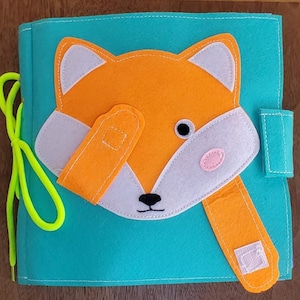 12-page Quiet Book for Toddlers - Montessori activity book - Fox