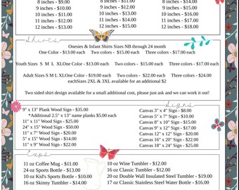pricing for vinyl shirts