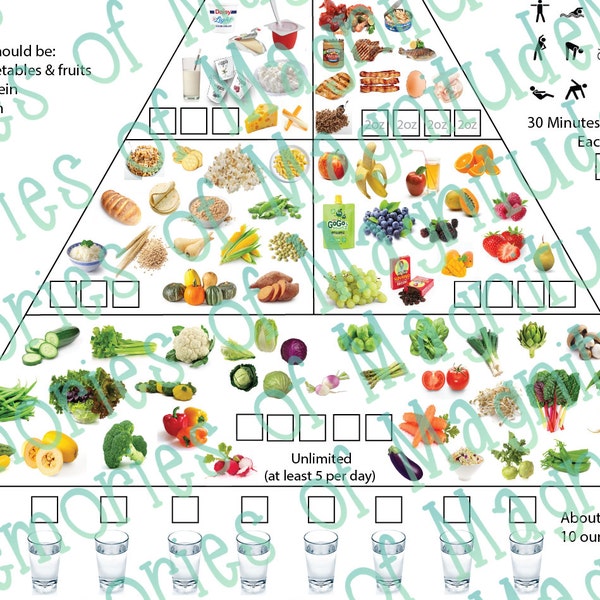 Dash Diet Food Chart - Printable Download - American Heart Association Diet - AHA Diet - Dash Diet for weight loss