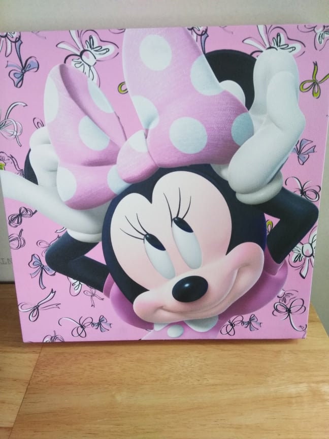 Disney Pink Minnie Mouse Canvas Wall Art Etsy