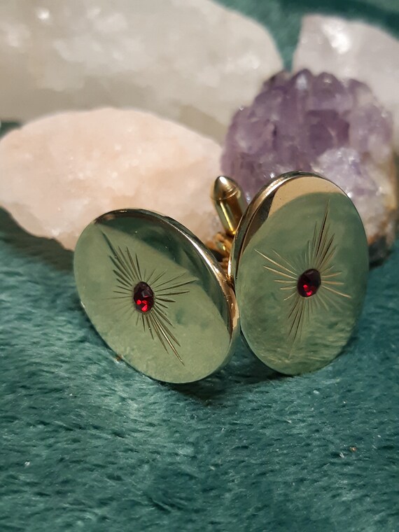 Oval Cufflinks || Gold Cufflinks || Vintage Access