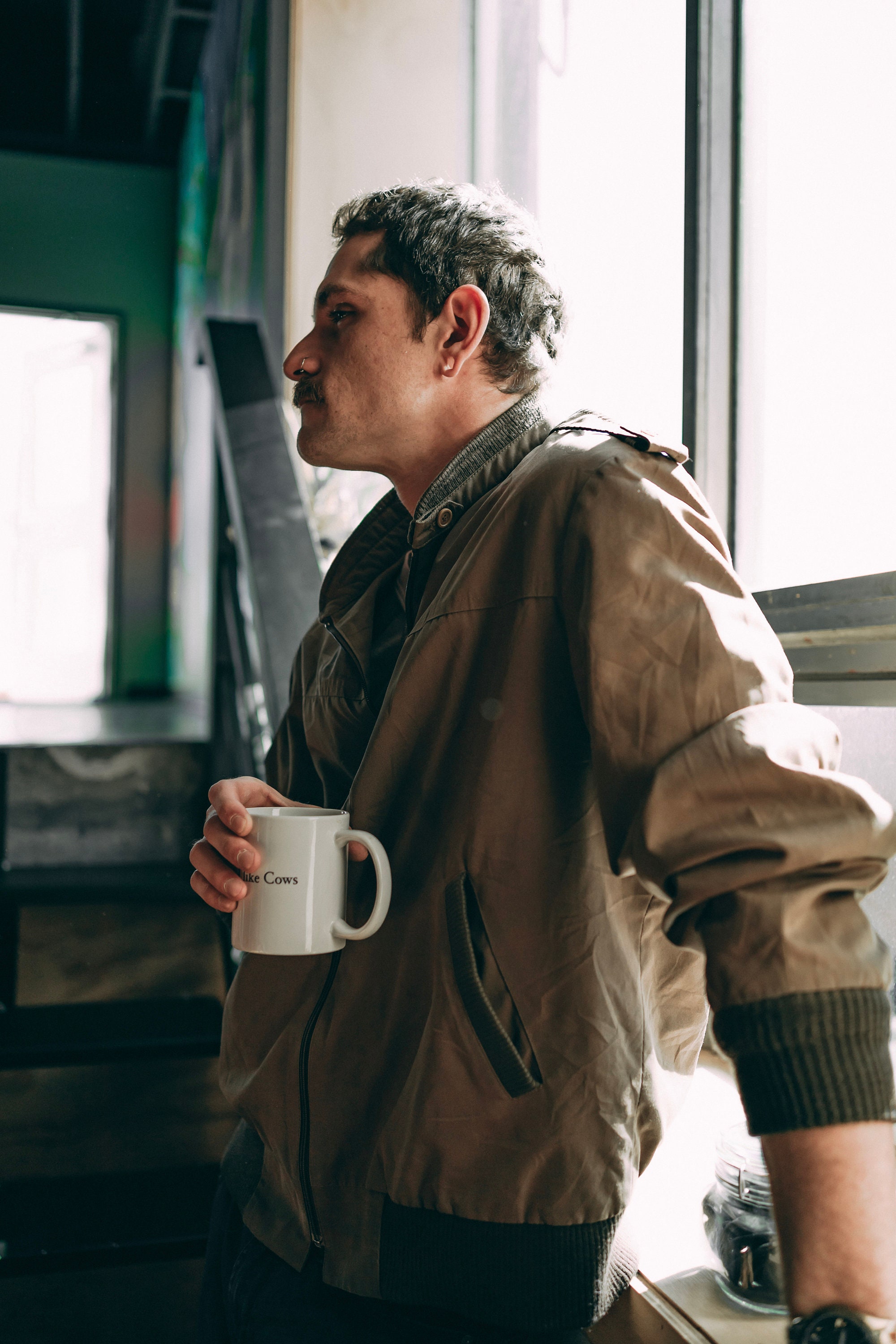 Brown Bomber Jacket Brown Military 