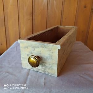 Antique Large Spice Holder Drawer with Enamel Sign - Antique Market Drawer - Kitchen Canisters - Wooden Kitchen Storage