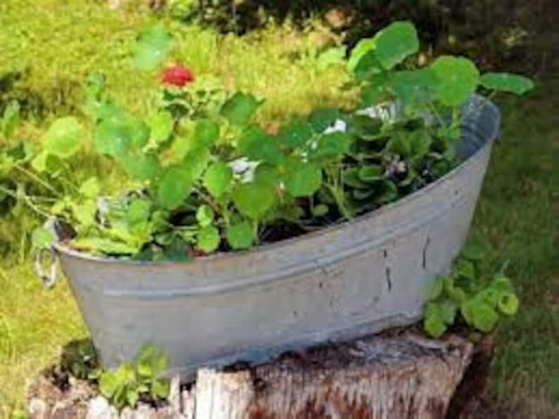 42,91 Long Vintage Zinc Baby Bath Antique Laudry Basin, Wash Basin