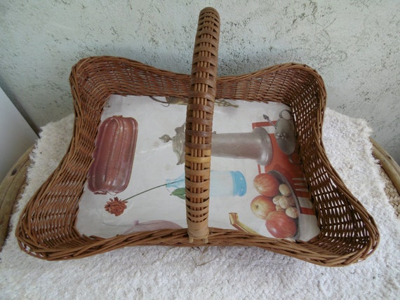 Vintage Wicker Children's Suitcase Basket...Picni… - image 1