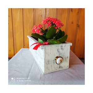 Antique Large Spice Holder Drawer with Enamel Sign - Antique Market Drawer - Kitchen Canisters - Wooden Kitchen Storage
