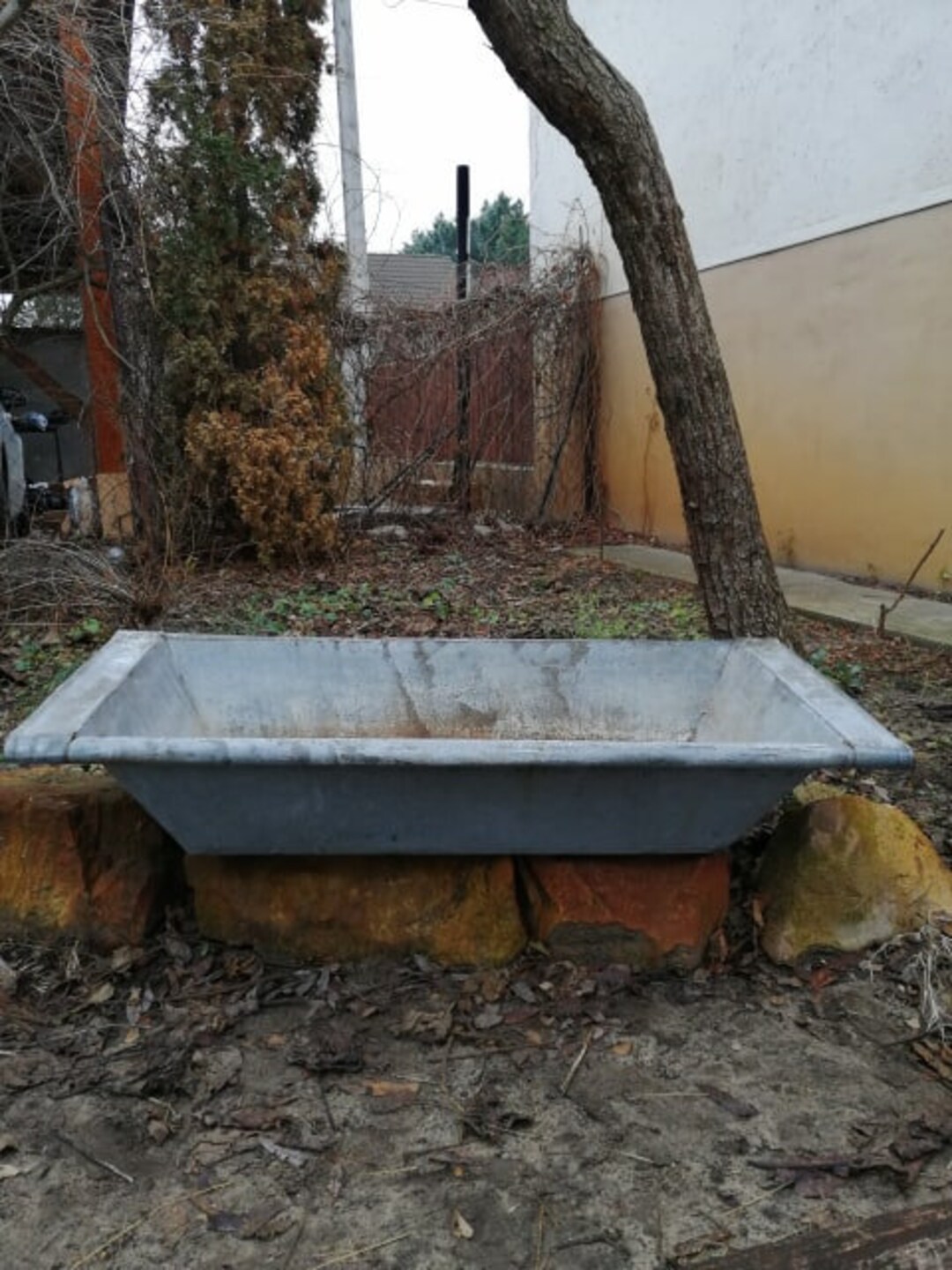 42,91 Long Vintage Zinc Baby Bath Antique Laudry Basin, Wash Basin