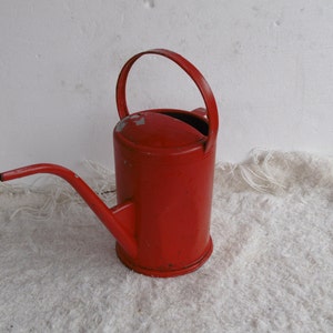 Frenc Vintage enamel  pitcher,french enamel pitcher, enamel flower vase, enamelled steel pitcher, shabby vase canister, garden watering can
