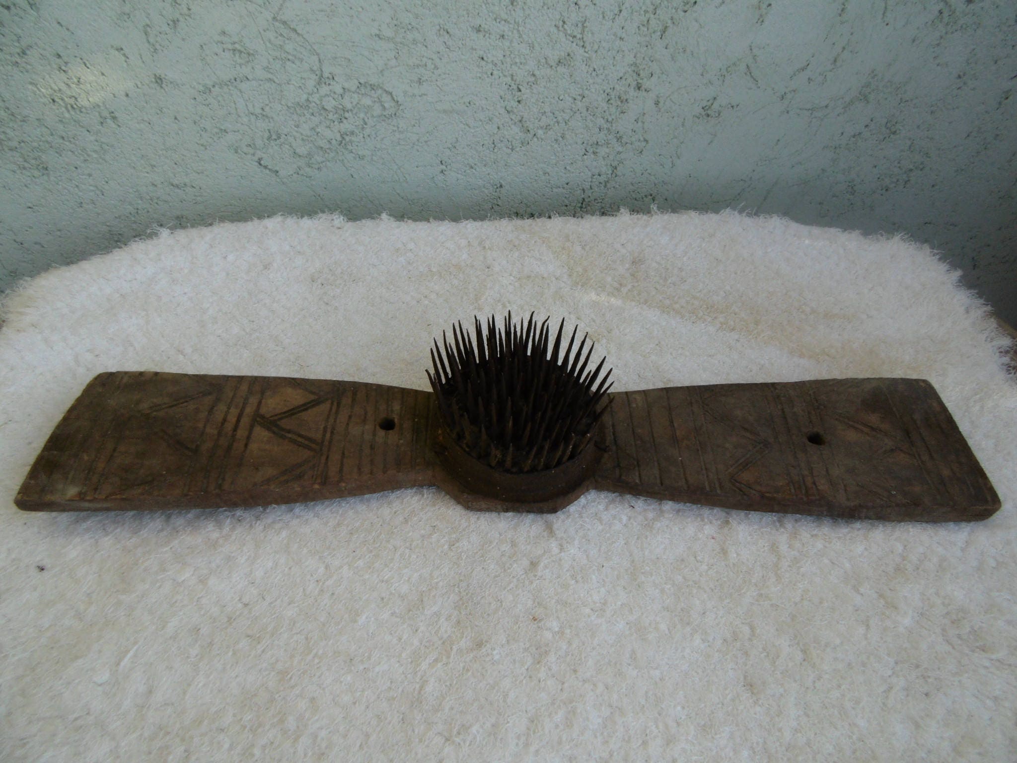 Antique Primitive Wool Comb Antique Natural Wool Comb Hand Carved-country  Cottage Chic-wool Carder-primitives Rustic Decor-unique Gift. 