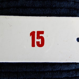 15 Vintage French enamel house number Door sign Enamel steel plaque White and red 1,96  x 3,95 inches