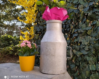 10 liter- Antique Aluminum Milk Churns - Large Aluminum Milk Cans - Kitchenalia - Kitchen Decor - Wasser  Can - Can With Ears