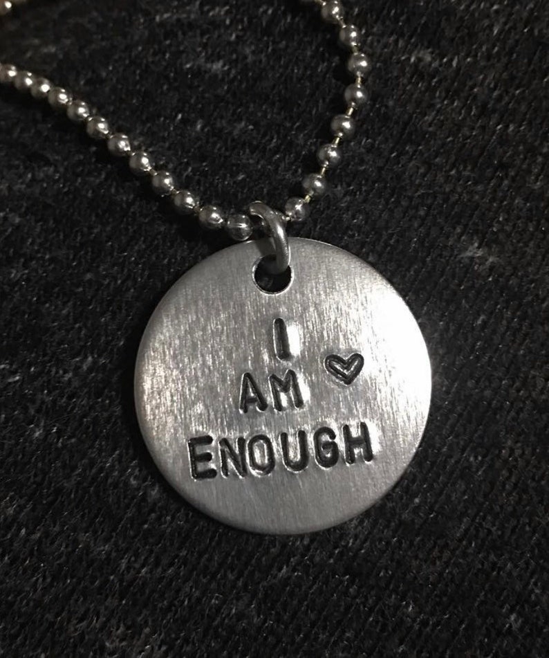 Handstamped i Am Enough Necklace Etsy