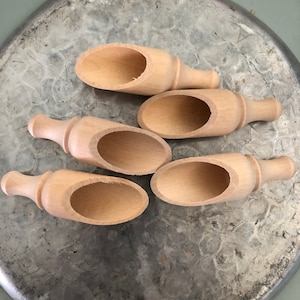 Wooden Scoop Set of 12 or Set of 72 Bath Salt Jar Herbs Spices Tea 3.5&quot;