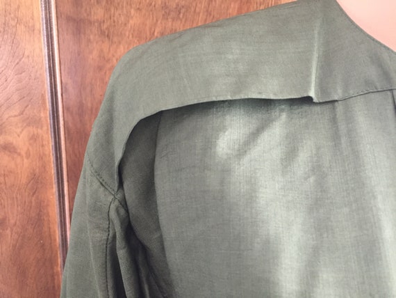 80s Issey Miyake Permanente Green Silk Suit 26” W… - image 5