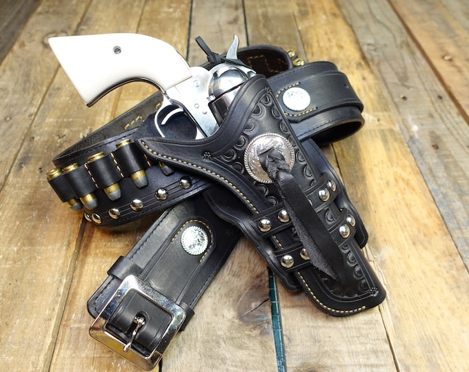 Tombstone Johnny Ringo Old West Leather Cowboy Holster and Belt Rig ...