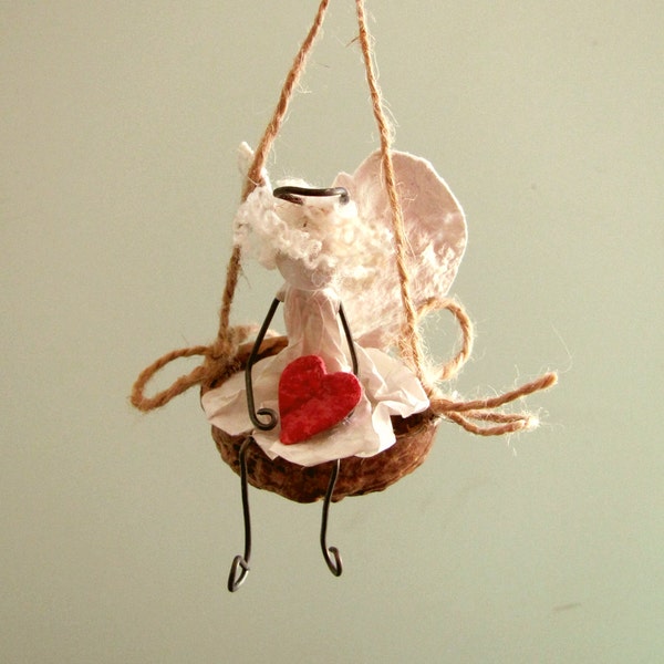 Weihnachtsschmuck, Liebesengel, Ooak Art Angel , Papierengel , Engel Dekor , Engel Puppe , Engel , Papier Clay Puppen , Eco Friendly , Love