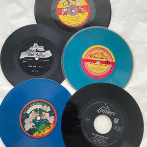 Collectible vintage childrens records.  Set of 5