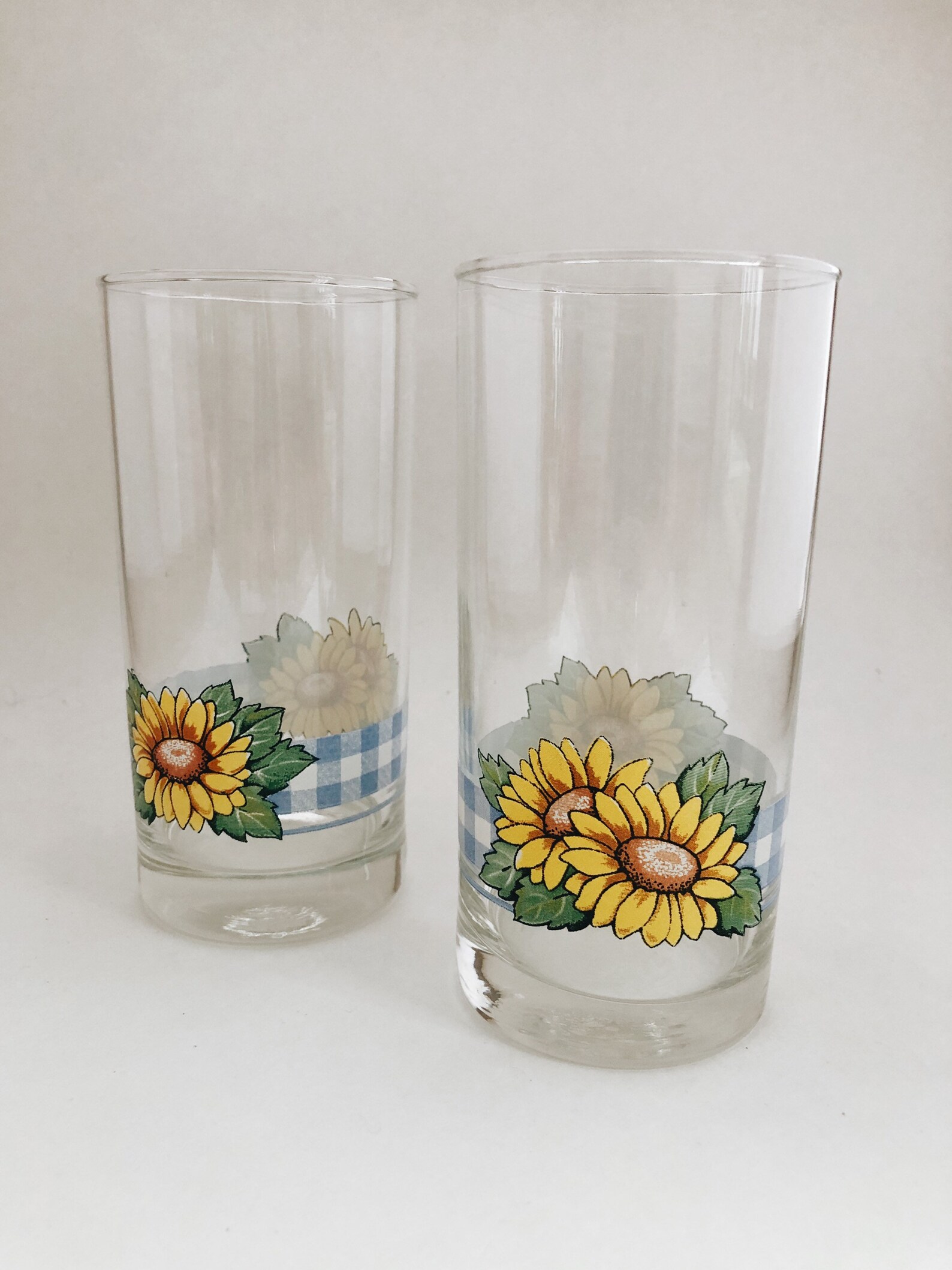 Set of two vintage corelle sunflower sensations glasses Etsy