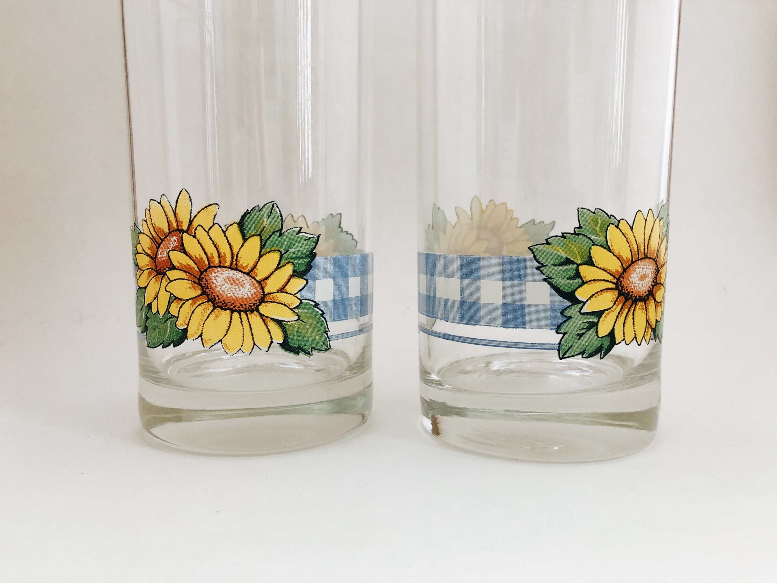 Set of two vintage corelle sunflower sensations glasses Etsy
