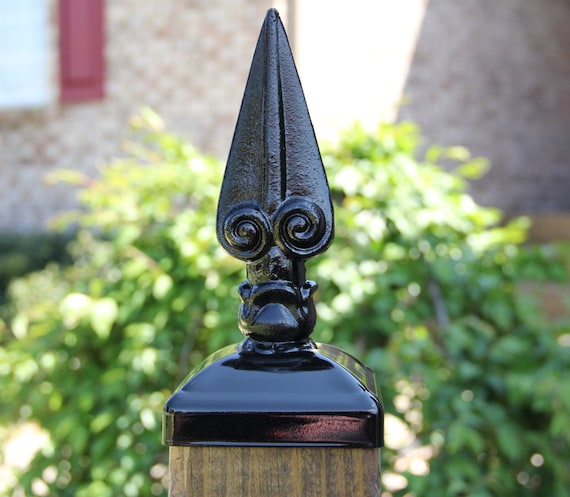 Wrought Iron Roman Spear Post Cap For 4x4 Wood Composite Wrought Iron Roman Spear Post Cap For, Wrought Iron Garden Fence Post Finials