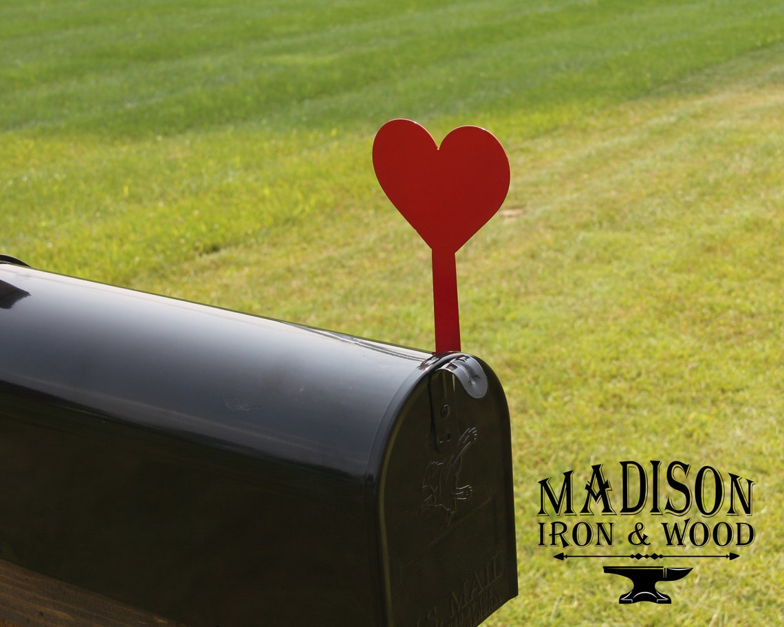 Heart Mailbox Flag Decorative Mailbox Flag Metal Heart Etsy