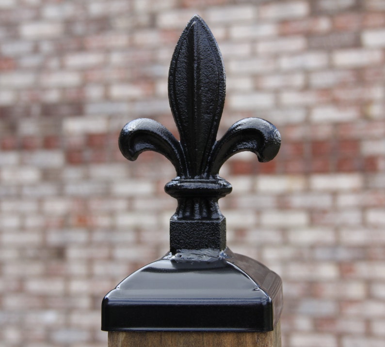 Fleur De Lis 4x4 Wood Post Cap Wrought Iron Fleur De Lis Post Etsy