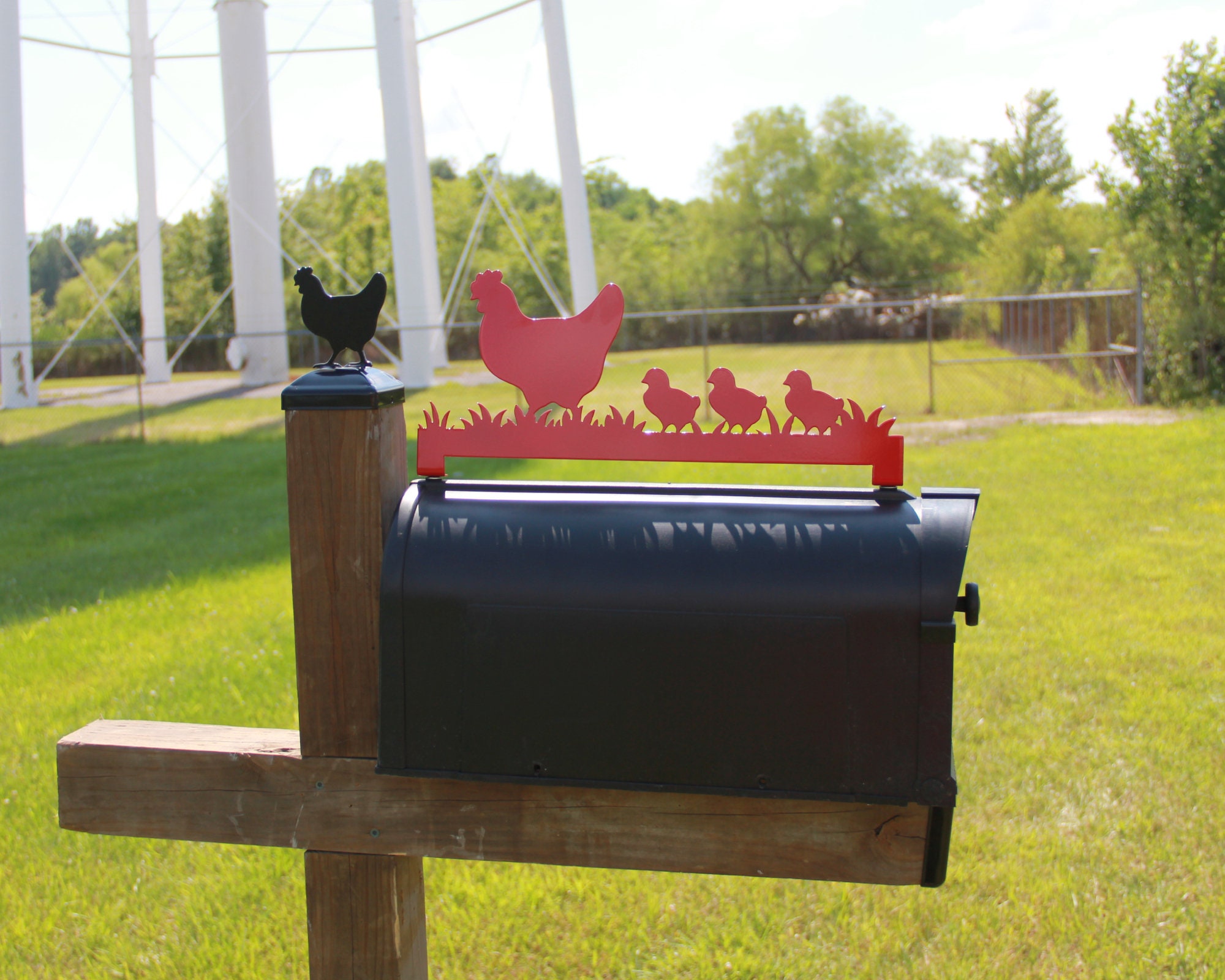 Chicken Flock Mailbox Topper Decorative Mailbox Sign Metal Etsy