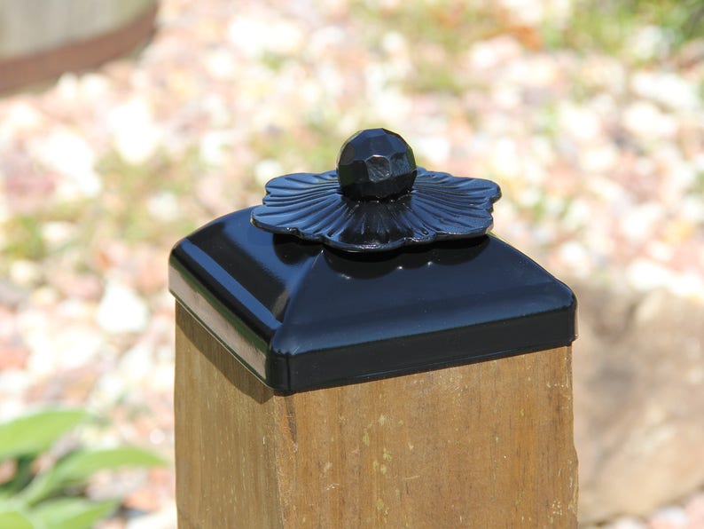6x6 Post Cap for Wood Post Decorative Flower Design Fence Etsy