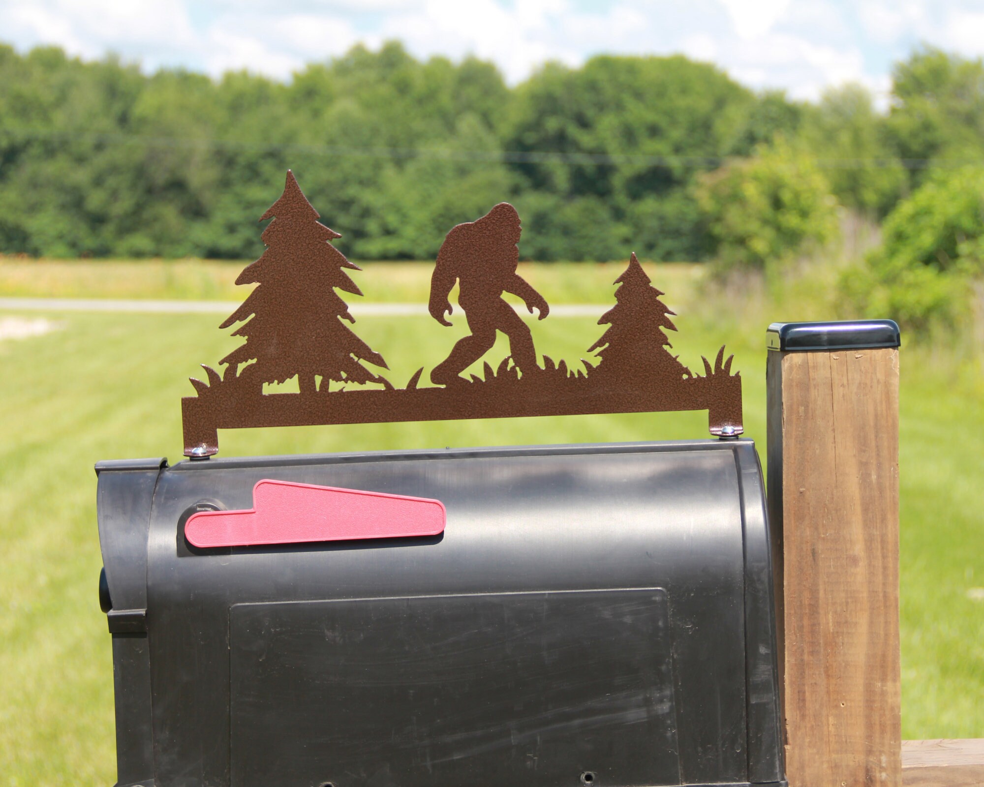 Sasquatch Mailbox Topper Decorative Mailbox Sign Metal Etsy