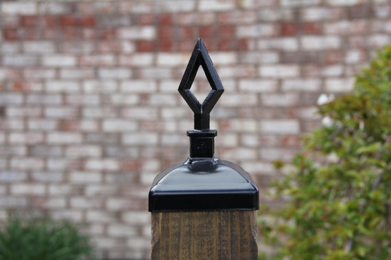 Decorative Black Fence Post Cap For 4x4 Fence And Deck Post Etsy