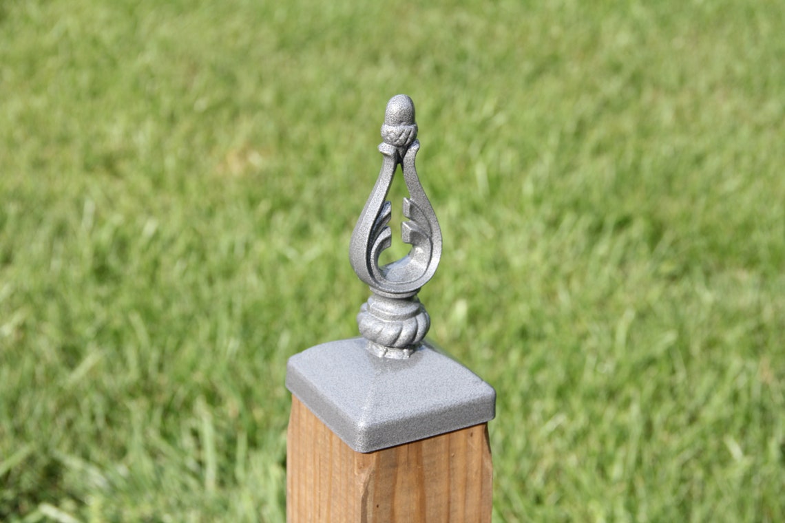 Acorn Top 4x4 Post Cap Decorative Acorn Wrought Iron Finial Etsy
