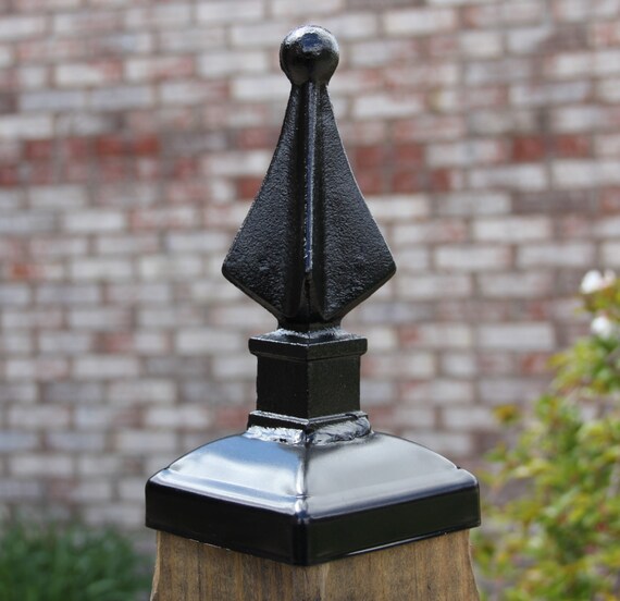Quad Spear 4x4 Post Cap Fence Decor Fence Post Cap Wrought Etsy