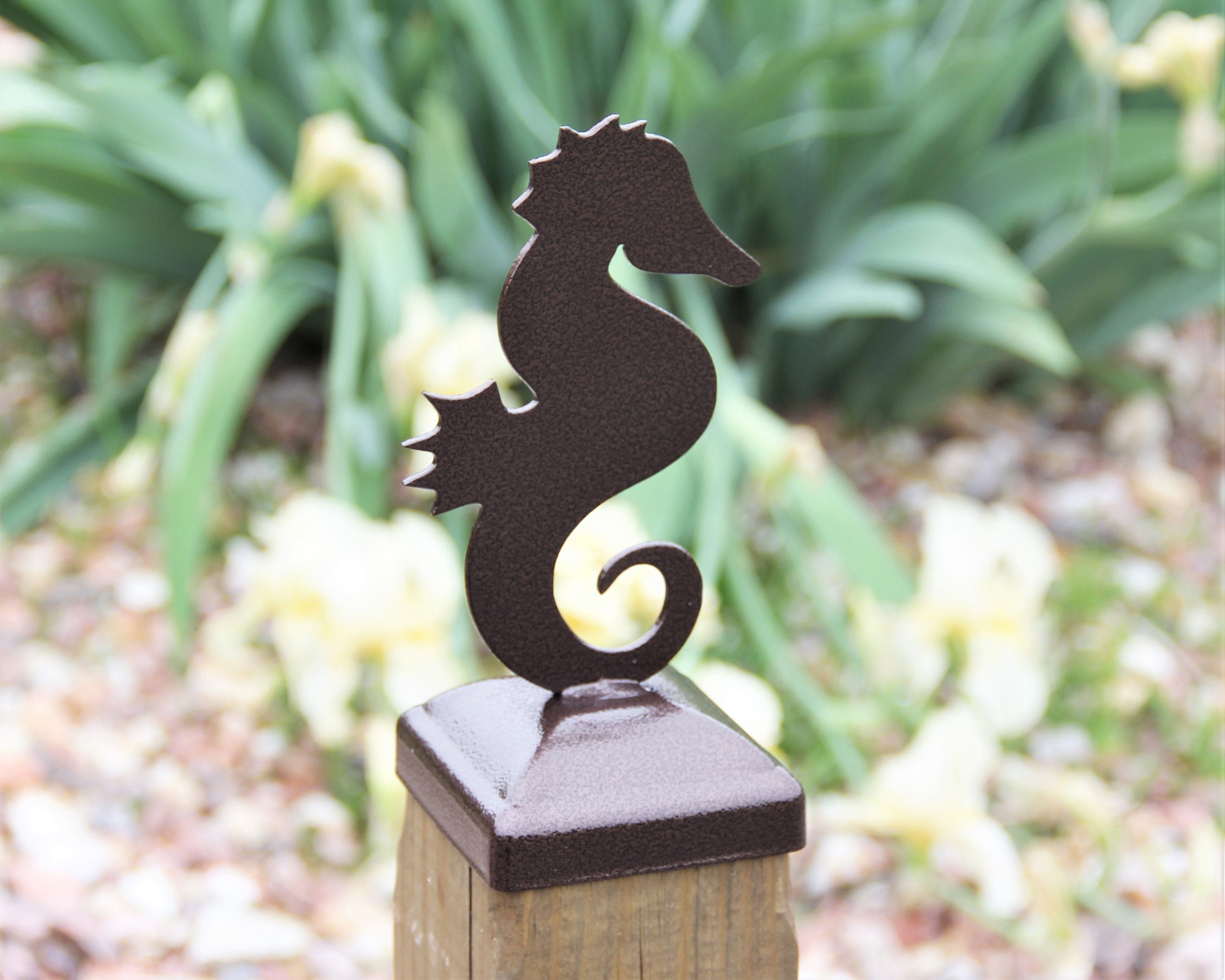 4x4 Wood Post Cap Seahorse Design Decorative Seahorse Post Etsy