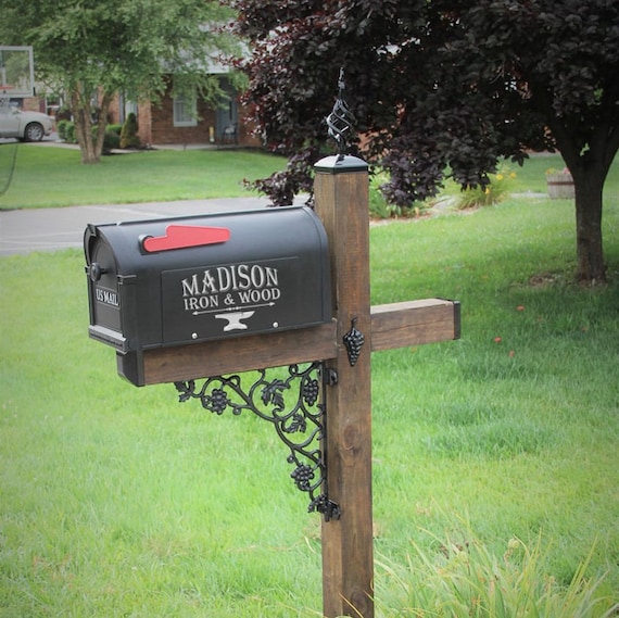 Grape Vine Wrought Iron Mailbox Post Dress Kit For Standard Etsy