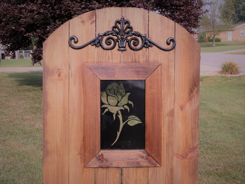 Rose Bud Steel Insert Window For Wood Gate Rose Gate Rose Etsy